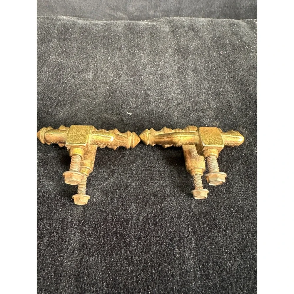 Vintage Brass Drawer Pulls Set of 2 Unique Shape Vintage Hardware MCM 2.25
